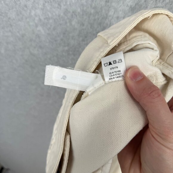 Loft Womens Linen Blend Pencil Skirt Size 8 Cream Asymmetrical Coastal Casual - Picture 7 of 11